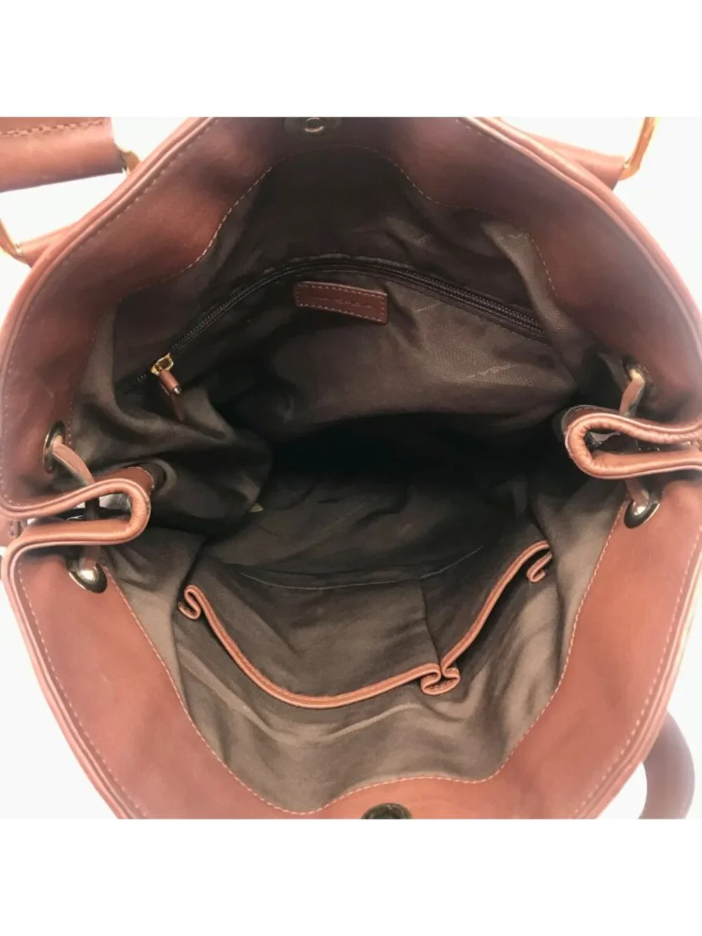 Via Spiga Genuine Brown Leather Tote Bag